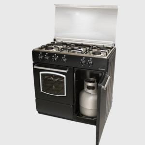 Delta 5 Burner Gas Stove with Gas Oven & Side Cylinder Cabinet